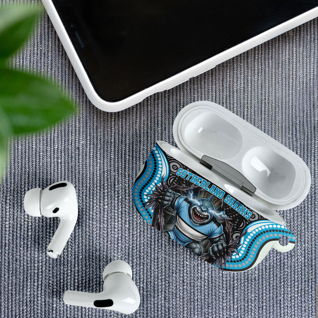 Cronulla Sutherland Sharks AirPods Case The Scream of Lightning Eyes - Indigenous Dot Ripping Effect
