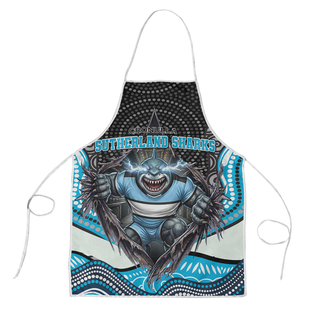 Cronulla Sutherland Sharks Apron The Scream of Lightning Eyes - Indigenous Dot Ripping Effect