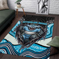 Cronulla Sutherland Sharks Area Rug The Scream of Lightning Eyes - Indigenous Dot Ripping Effect