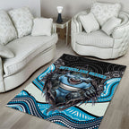 Cronulla Sutherland Sharks Area Rug The Scream of Lightning Eyes - Indigenous Dot Ripping Effect