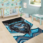 Cronulla Sutherland Sharks Area Rug The Scream of Lightning Eyes - Indigenous Dot Ripping Effect