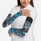 Cronulla Sutherland Sharks Arm Sleeves The Scream of Lightning Eyes - Indigenous Dot Ripping Effect