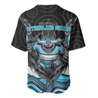 Cronulla Sutherland Sharks Baseball Jersey The Scream of Lightning Eyes - Indigenous Dot Ripping Effect