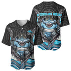 Cronulla Sutherland Sharks Baseball Jersey The Scream of Lightning Eyes - Indigenous Dot Ripping Effect