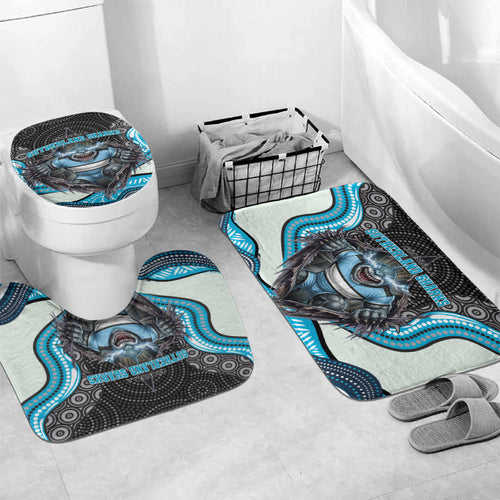 Cronulla Sutherland Sharks Bathroom Set The Scream of Lightning Eyes - Indigenous Dot Ripping Effect