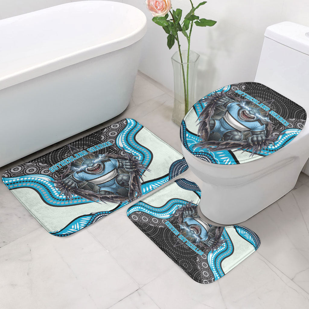 Cronulla Sutherland Sharks Bathroom Set The Scream of Lightning Eyes - Indigenous Dot Ripping Effect