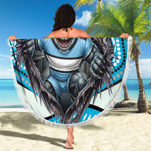 Cronulla Sutherland Sharks Beach Blanket The Scream of Lightning Eyes - Indigenous Dot Ripping Effect
