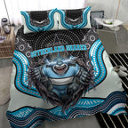 Cronulla Sutherland Sharks Bedding Set The Scream of Lightning Eyes - Indigenous Dot Ripping Effect