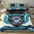 Cronulla Sutherland Sharks Bedding Set The Scream of Lightning Eyes - Indigenous Dot Ripping Effect