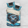 Cronulla Sutherland Sharks Bedding Set The Scream of Lightning Eyes - Indigenous Dot Ripping Effect