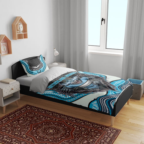 Cronulla Sutherland Sharks Bedding Set The Scream of Lightning Eyes - Indigenous Dot Ripping Effect