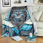 Cronulla Sutherland Sharks Blanket The Scream of Lightning Eyes - Indigenous Dot Ripping Effect