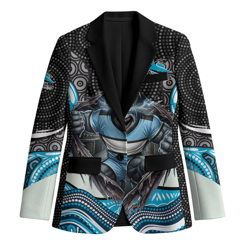 Cronulla Sutherland Sharks Blazer The Scream of Lightning Eyes - Indigenous Dot Ripping Effect
