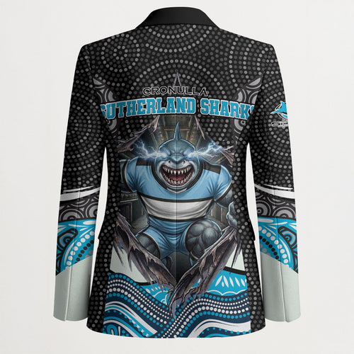 Cronulla Sutherland Sharks Blazer The Scream of Lightning Eyes - Indigenous Dot Ripping Effect