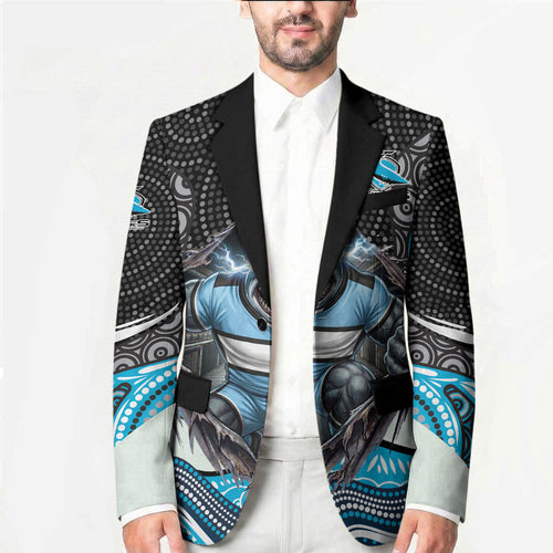 Cronulla Sutherland Sharks Blazer The Scream of Lightning Eyes - Indigenous Dot Ripping Effect