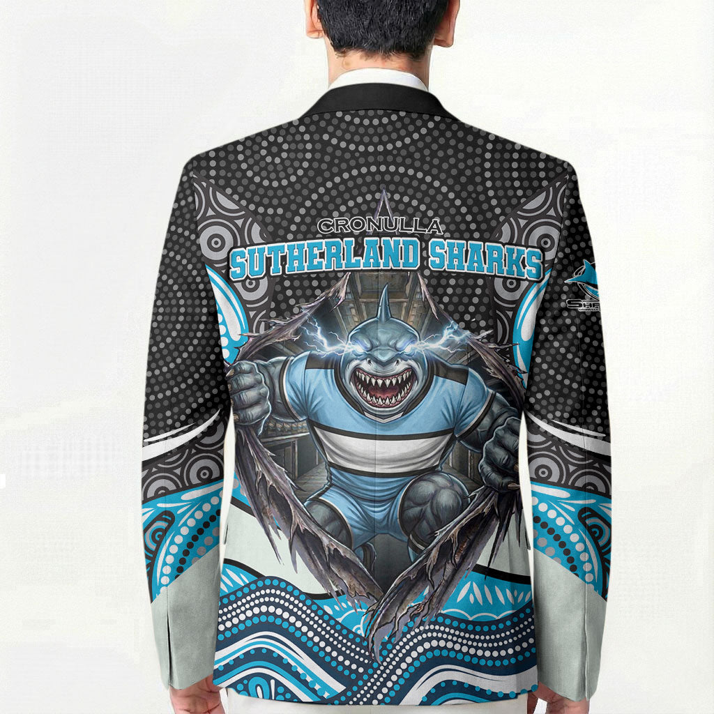 Cronulla Sutherland Sharks Blazer The Scream of Lightning Eyes - Indigenous Dot Ripping Effect