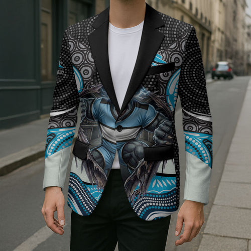 Cronulla Sutherland Sharks Blazer The Scream of Lightning Eyes - Indigenous Dot Ripping Effect