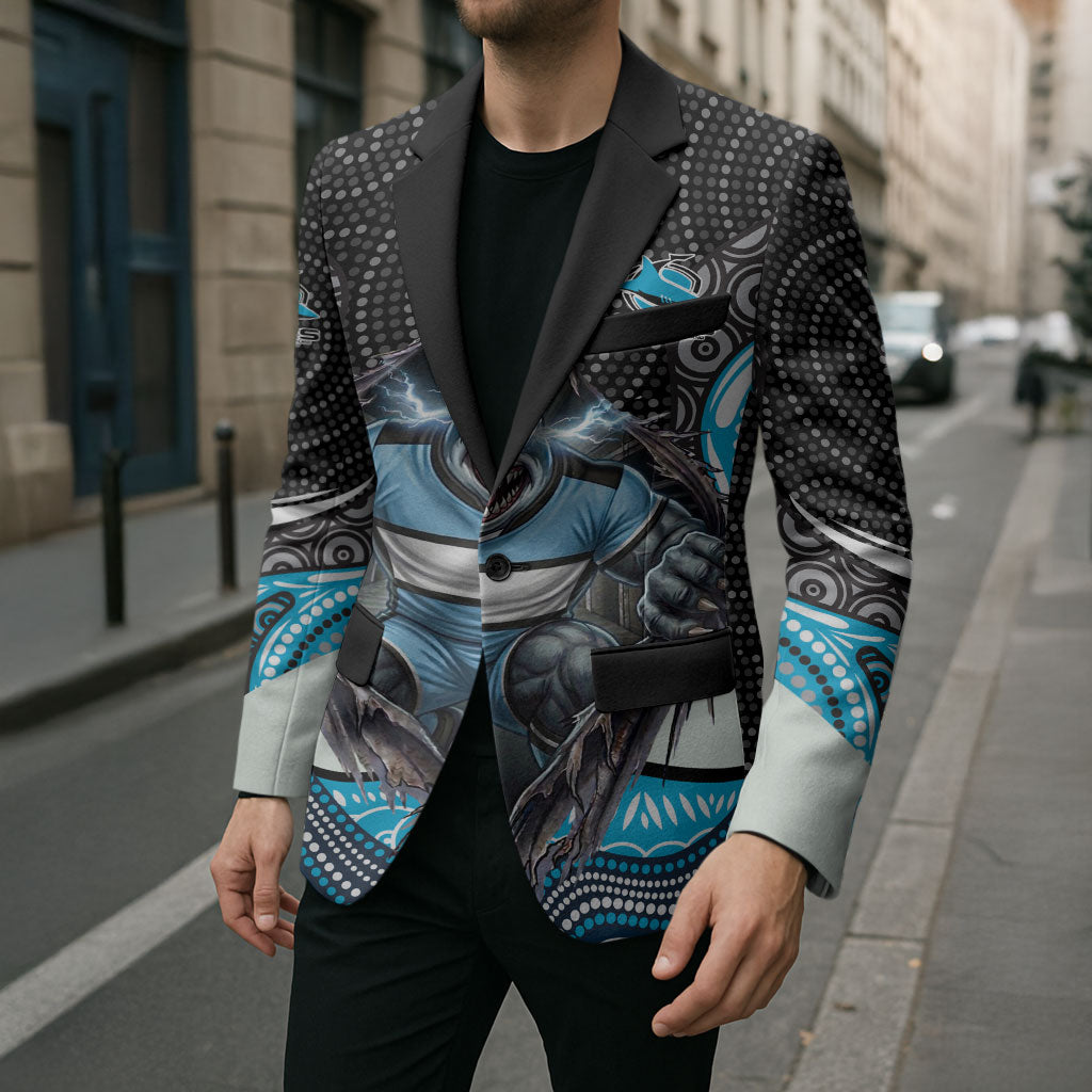 Cronulla Sutherland Sharks Blazer The Scream of Lightning Eyes - Indigenous Dot Ripping Effect