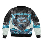 Cronulla Sutherland Sharks Bomber Jacket The Scream of Lightning Eyes - Indigenous Dot Ripping Effect