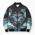 Cronulla Sutherland Sharks Bomber Puffer Jacket The Scream of Lightning Eyes - Indigenous Dot Ripping Effect