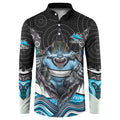 Cronulla Sutherland Sharks Button Sweatshirt The Scream of Lightning Eyes - Indigenous Dot Ripping Effect
