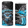 Cronulla Sutherland Sharks 4 in 1 Can Cooler Tumbler The Scream of Lightning Eyes - Indigenous Dot Ripping Effect
