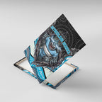 Cronulla Sutherland Sharks Canvas Wall Art The Scream of Lightning Eyes - Indigenous Dot Ripping Effect
