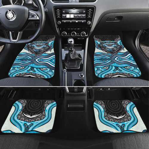 Cronulla Sutherland Sharks Car Mats The Scream of Lightning Eyes - Indigenous Dot Ripping Effect