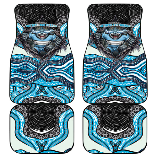 Cronulla Sutherland Sharks Car Mats The Scream of Lightning Eyes - Indigenous Dot Ripping Effect