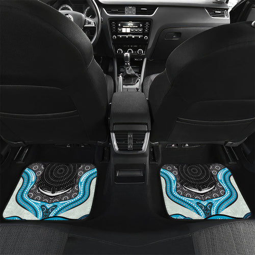 Cronulla Sutherland Sharks Car Mats The Scream of Lightning Eyes - Indigenous Dot Ripping Effect