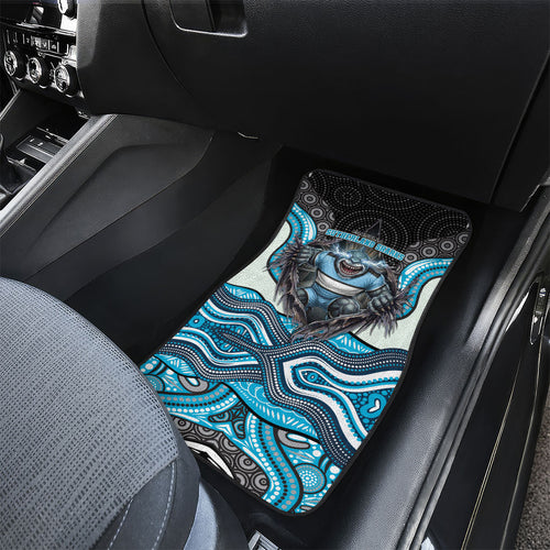 Cronulla Sutherland Sharks Car Mats The Scream of Lightning Eyes - Indigenous Dot Ripping Effect