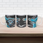 Cronulla Sutherland Sharks Ceramic Mug The Scream of Lightning Eyes - Indigenous Dot Ripping Effect