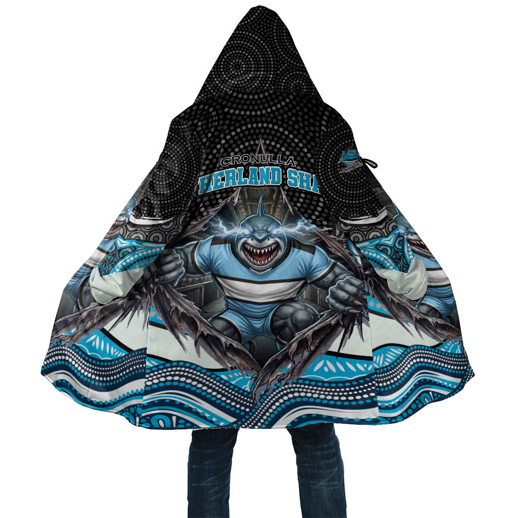 Cronulla Sutherland Sharks Cloak The Scream of Lightning Eyes - Indigenous Dot Ripping Effect