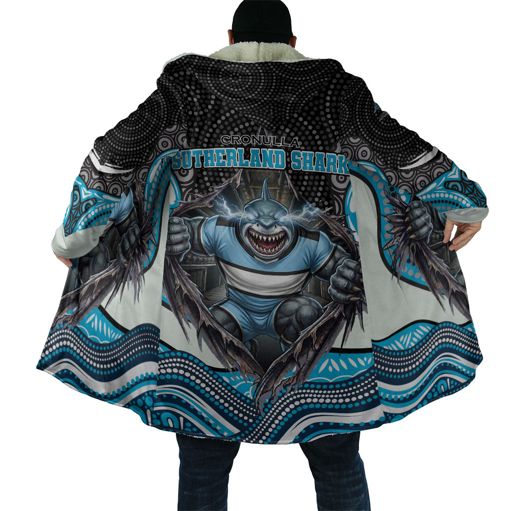 Cronulla Sutherland Sharks Cloak The Scream of Lightning Eyes - Indigenous Dot Ripping Effect