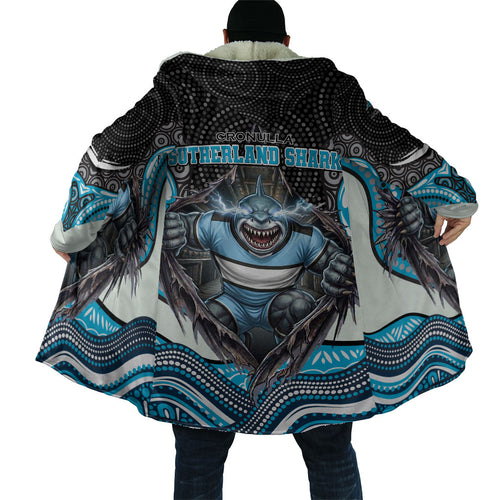 Cronulla Sutherland Sharks Cloak The Scream of Lightning Eyes - Indigenous Dot Ripping Effect