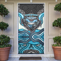 Cronulla Sutherland Sharks Door Cover The Scream of Lightning Eyes - Indigenous Dot Ripping Effect