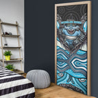 Cronulla Sutherland Sharks Door Cover The Scream of Lightning Eyes - Indigenous Dot Ripping Effect
