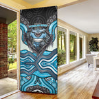 Cronulla Sutherland Sharks Door Cover The Scream of Lightning Eyes - Indigenous Dot Ripping Effect