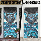 Cronulla Sutherland Sharks Door Cover The Scream of Lightning Eyes - Indigenous Dot Ripping Effect