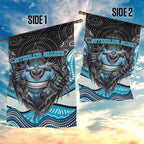 Cronulla Sutherland Sharks Garden Flag The Scream of Lightning Eyes - Indigenous Dot Ripping Effect