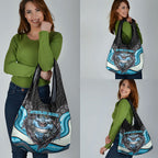 Cronulla Sutherland Sharks Grocery Bag The Scream of Lightning Eyes - Indigenous Dot Ripping Effect