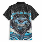 Cronulla Sutherland Sharks Hawaiian Shirt The Scream of Lightning Eyes - Indigenous Dot Ripping Effect