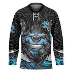 Cronulla Sutherland Sharks Hockey Jersey The Scream of Lightning Eyes - Indigenous Dot Ripping Effect