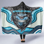 Cronulla Sutherland Sharks Hooded Blanket The Scream of Lightning Eyes - Indigenous Dot Ripping Effect