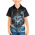 Cronulla Sutherland Sharks Kid Hawaiian Shirt The Scream of Lightning Eyes - Indigenous Dot Ripping Effect