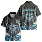 Cronulla Sutherland Sharks Kid Hawaiian Shirt The Scream of Lightning Eyes - Indigenous Dot Ripping Effect