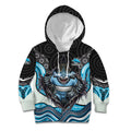 Cronulla Sutherland Sharks Kid Hoodie The Scream of Lightning Eyes - Indigenous Dot Ripping Effect