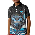 Cronulla Sutherland Sharks Kid Polo Shirt The Scream of Lightning Eyes - Indigenous Dot Ripping Effect
