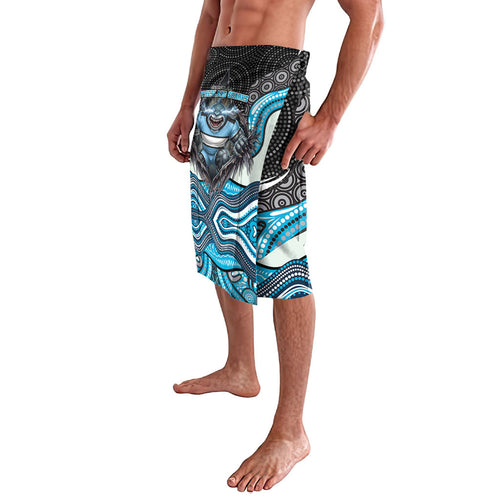 Cronulla Sutherland Sharks Lavalava The Scream of Lightning Eyes - Indigenous Dot Ripping Effect