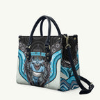 Cronulla Sutherland Sharks Leather Bag The Scream of Lightning Eyes - Indigenous Dot Ripping Effect